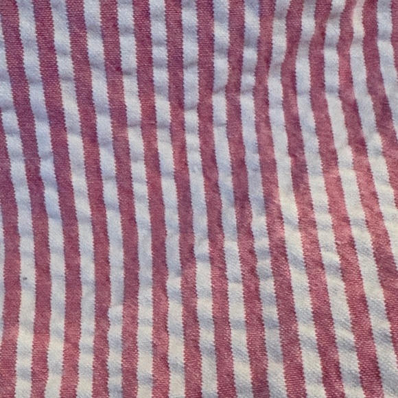 Talbots sleeveless Seersucker Top pink white scalloped hem. Medium EUC cotton - Picture 5 of 6